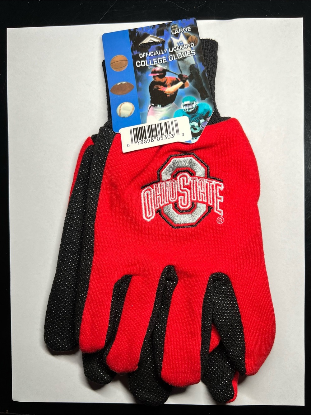 NEW! THE Ohio State University OSU Red & Black College Gloves - Large